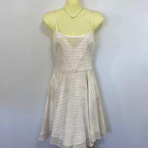 Bebe Dress White Snakeskin Print Fit & Flare Excellent Vintage Sz 2